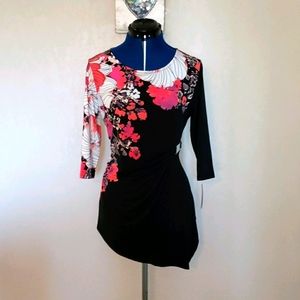 Knit Blouse, Black, Pink & White. NWT